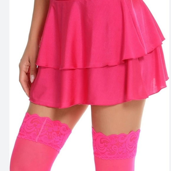 *Womens Pleated Mini Skirt Pink Sz XXL* ** - Picture 1 of 9